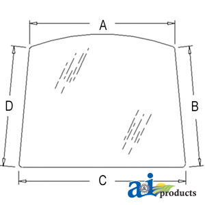 A-3C581-70512 GLASS WINDSHIELD; UPPER  