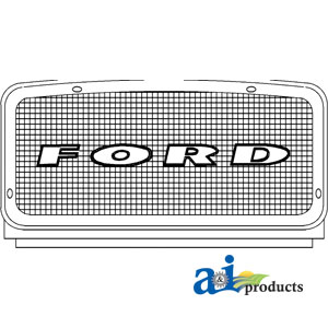 Ford / New Holland INDUSTRIAL/CONSTRUCTION GRILL-FRONT-W-BLUE-LTRS 