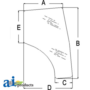 A-T1155-70772 GLASS LH DOOR            